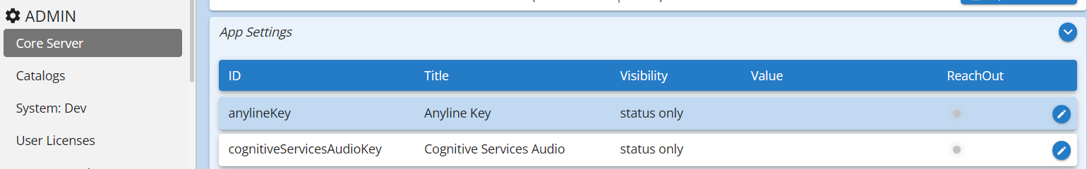 App settings maps