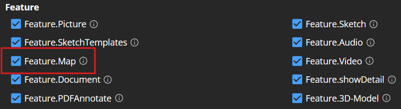 Dark App function feature maps