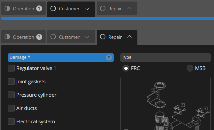 Dark Expandale Tabs