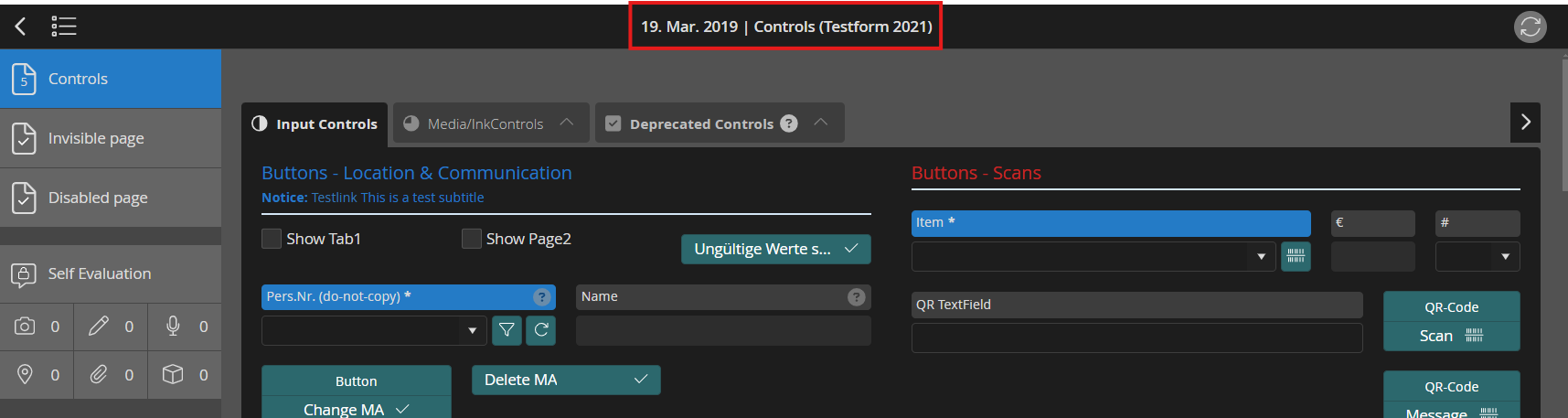 Dark Custom Form Item header