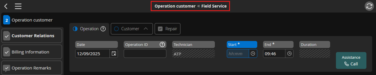 Dark Form Item header