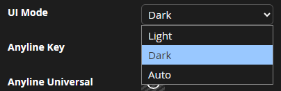 Dark UI Mode selection