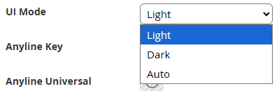 UI Mode selection
