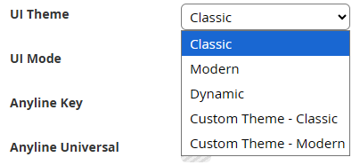 UI Theme selection